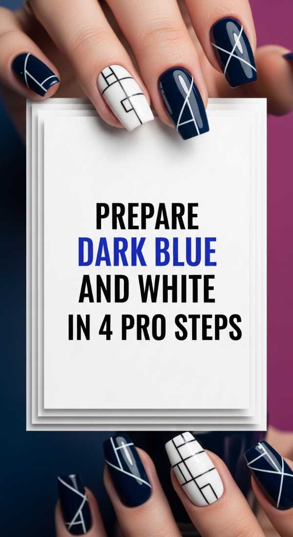 Prepare Dark Blue And White Nails In 4 Pro Steps 69f4c11bbc265