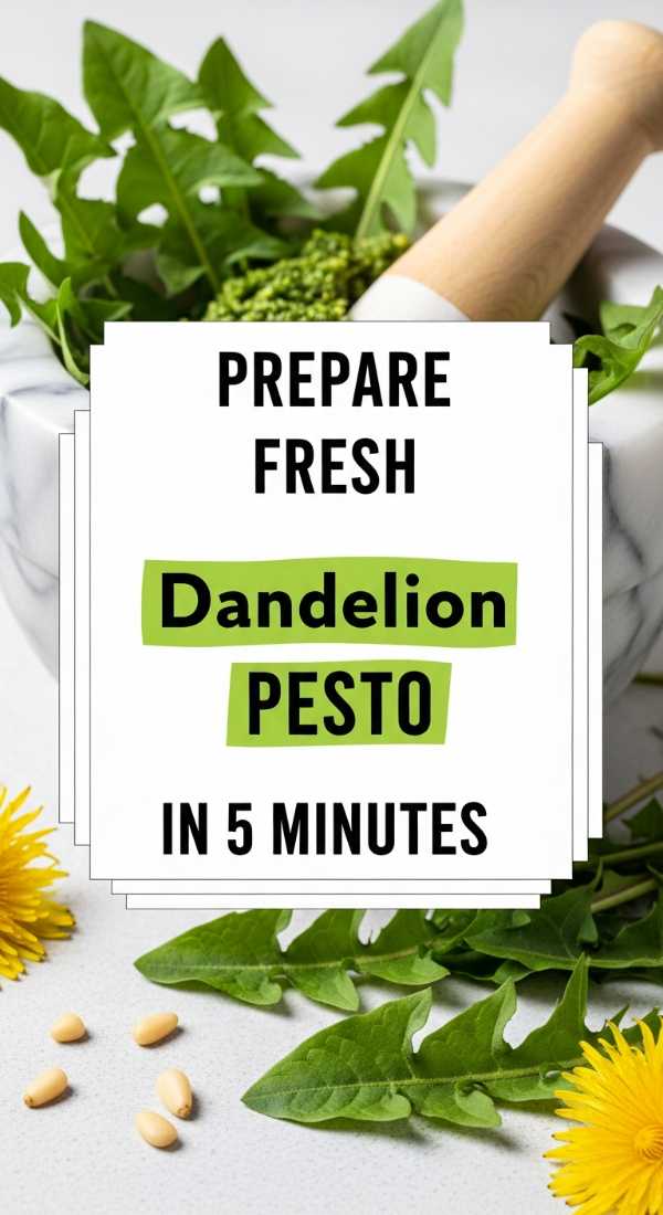 From Lawn to Table: Elevated Dandelion Recipes for the Modern Forager Prepare Fresh Dandelion Pesto In 5 Minutes 69fd889932f4e