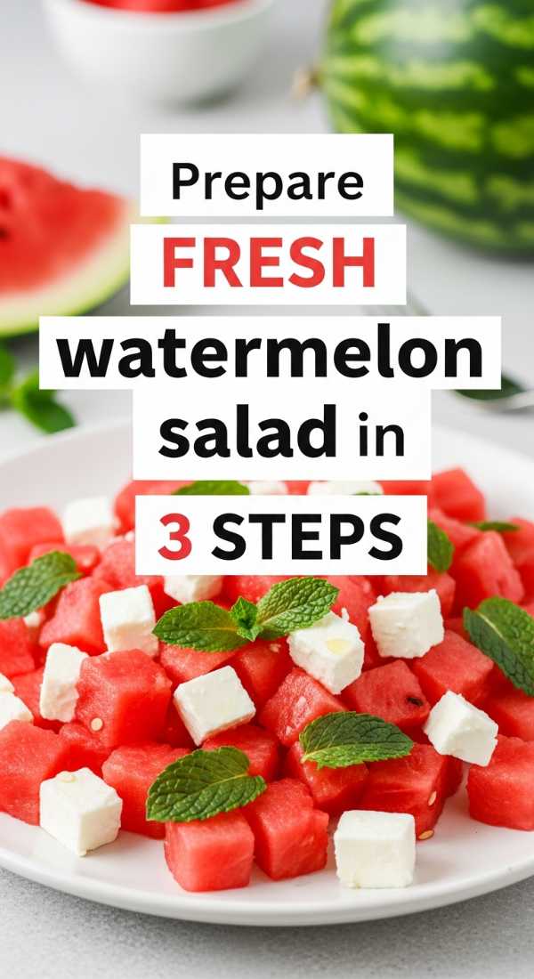 The Ultimate Sun-Kissed Cookbook: Refreshing Eats for Every Occasion Prepare Fresh Watermelon Salad In 3 Steps 6a06bc613ff02