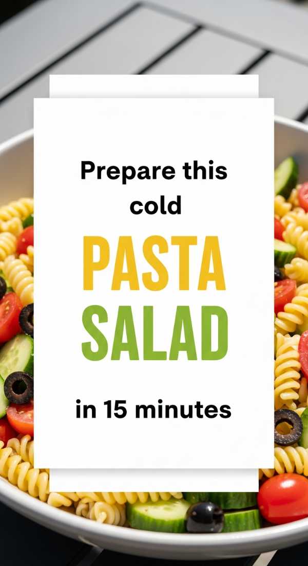 The Summer Kitchen Handbook: Keeping It Cool While Cooking Hot Prepare This Cold Pasta Salad In 15 Minutes 6a0703b0d9a59