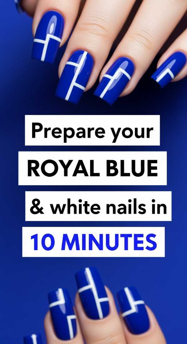 Prepare Your Royal Blue And White Nails In 10 Minutes 69f4c32998b81