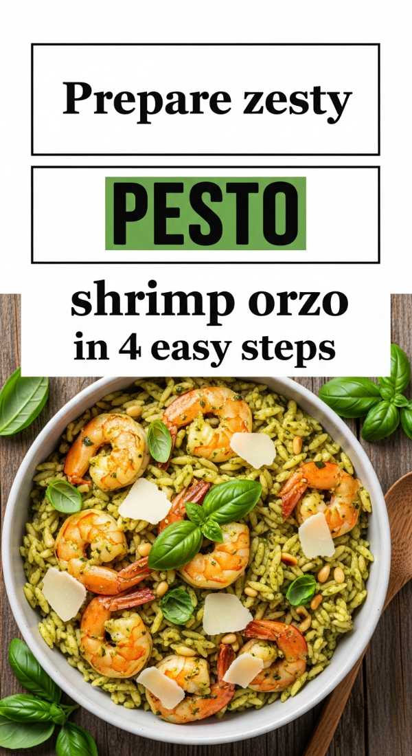 Prepare Zesty Pesto Shrimp Orzo In 4 Easy Steps 69fc174aa8f5c