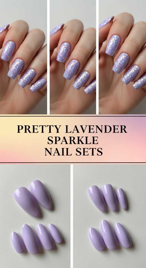 Pretty Lavender Sparkle Nail Sets 69ff6c01c80db