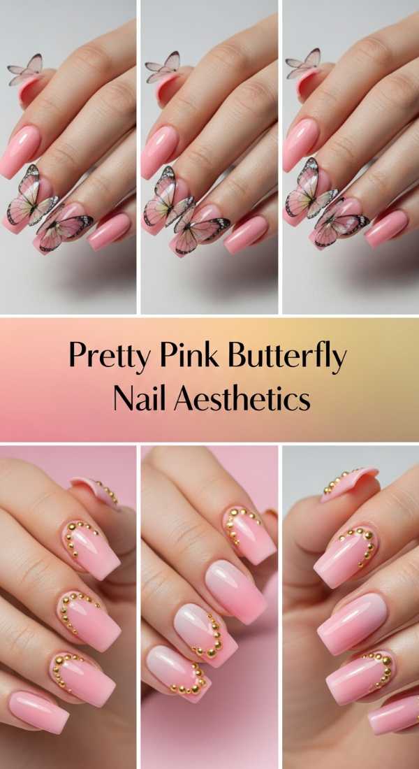 From Spring Pastels to Winter Glitz: The 2024 Seasonal Nail Edit Pretty Pink Butterfly Nail Aesthetics 6a134f231ea9f