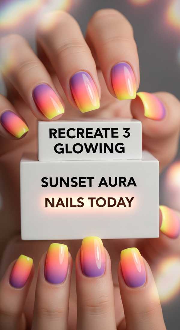 Recreate 3 Glowing Sunset Aura Nails Today 6a05a3f5c7f0f