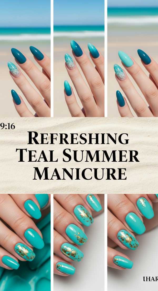 Refreshing Teal Summer Manicure 6a006c6904fdc