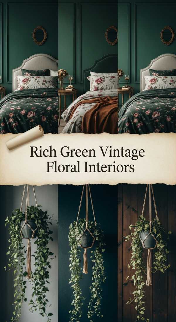 Timeless Charm: Transform Your Room with Vintage Florals Rich Green Vintage Floral Interiors 69fc6cf8581b3