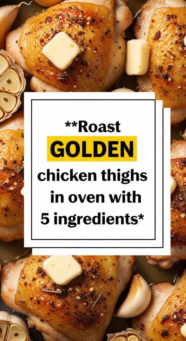 Roast Golden Chicken Thighs In Oven With 5 Ingredients 6a14422c13074