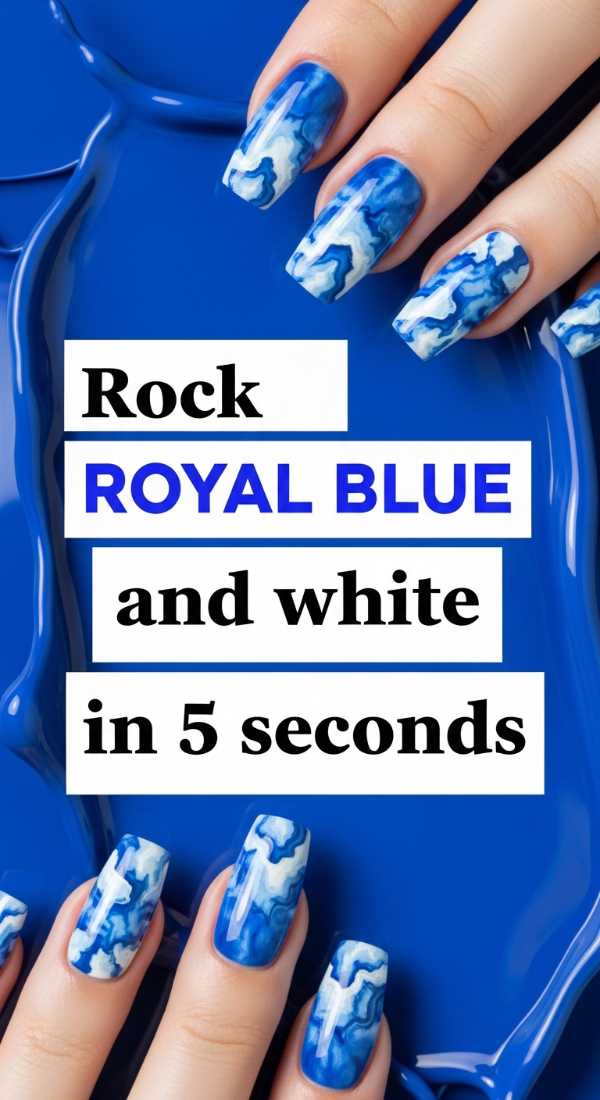 Rock Royal Blue And White Nails In 5 Seconds 69fc7e5c6b545