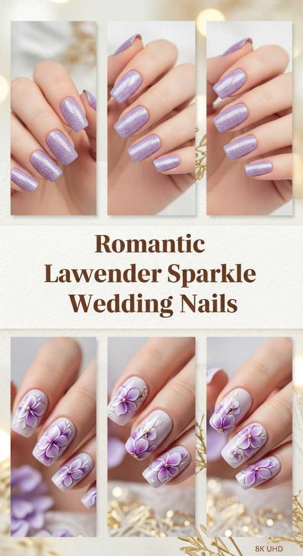 From Chrome to Bio-Digital: 2026's Hottest Nail Trends Revealed Romantic Lavender Sparkle Wedding Nails 69ff6bfe88f90