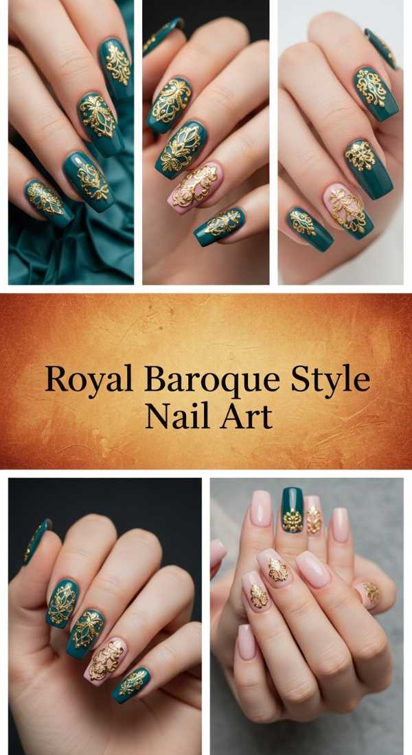 Royal Baroque Style Nail Art 6a085b767f05e
