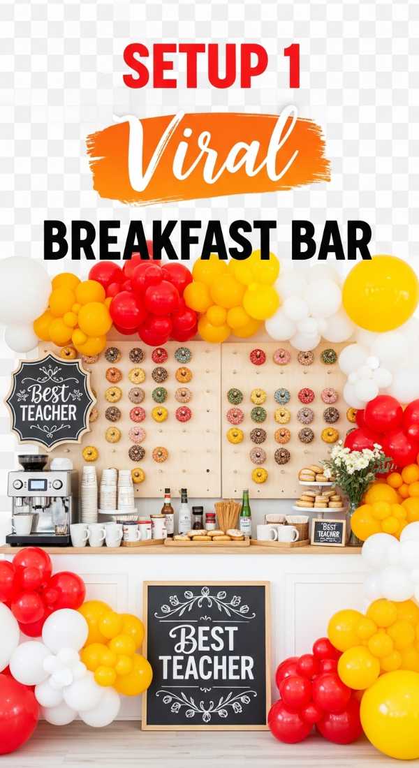 Setup 1 Viral Teacher Appreciation Breakfast Bar 6a0dc141b9efb