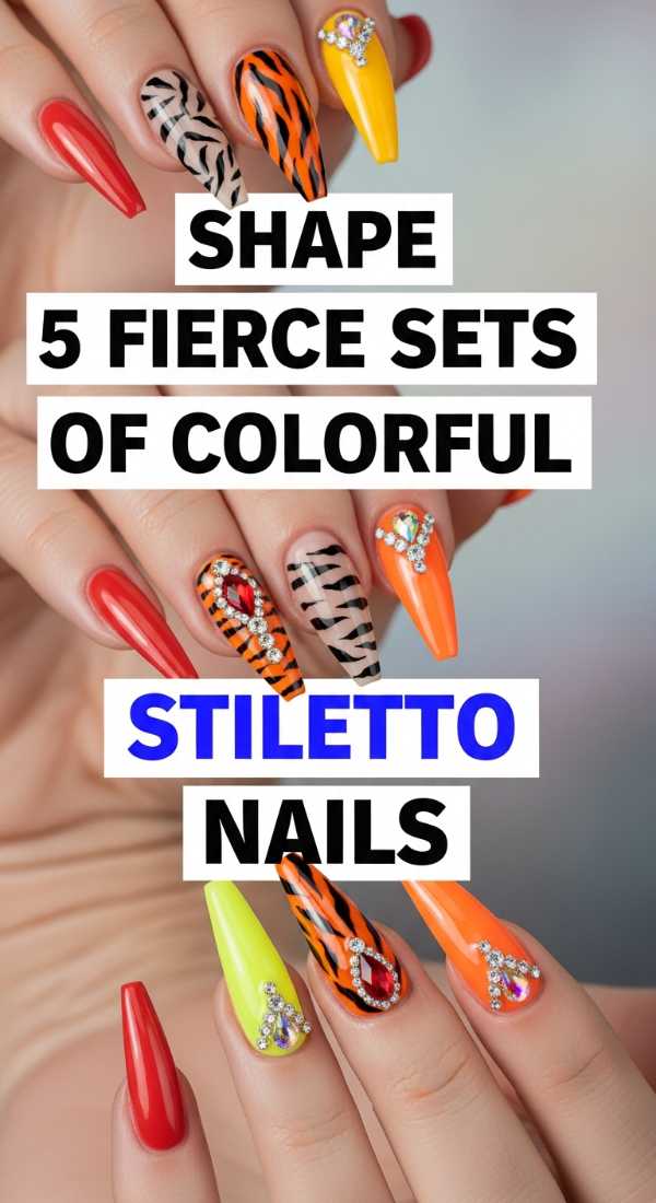 Shape 5 Fierce Sets Of Colorful Stiletto Nails 6a0f1134037f4