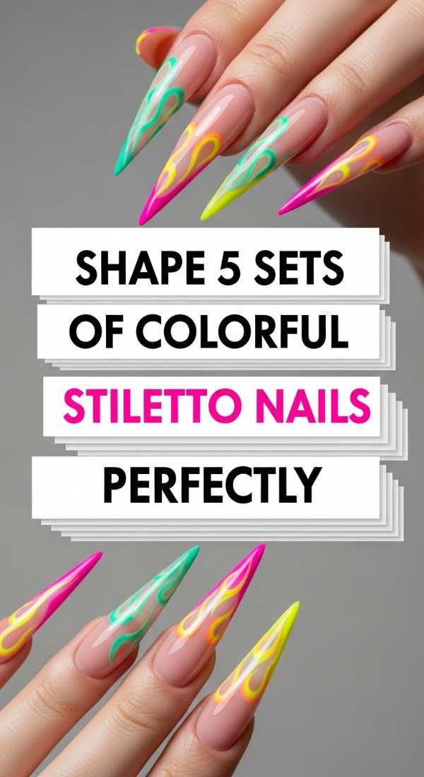 Shape 5 Sets Of Colorful Stiletto Nails Perfectly 6a0f0bb1535d2