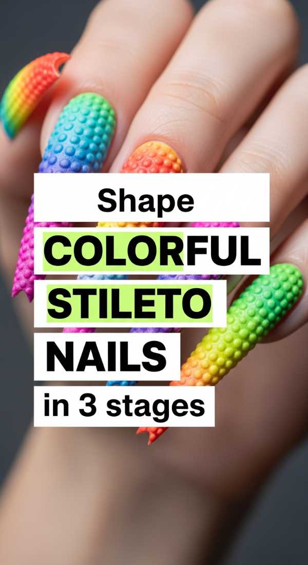 Shape Colorful Stiletto Nails In 3 Stages 6a0f1152c8a56