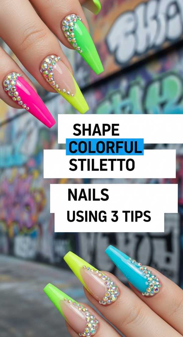 Beyond the Polish: Stunning 3D Nail Art Designs You Can Do at Home Shape Colorful Stiletto Nails Using 3 Tips 6a0f1122bd2a0
