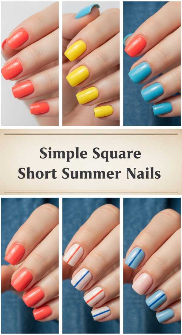 The Ultimate Guide to 2026 Summer Manicures: Colors, Shapes, and Art Simple Square Short Summer Nails 6a006b7f496ba