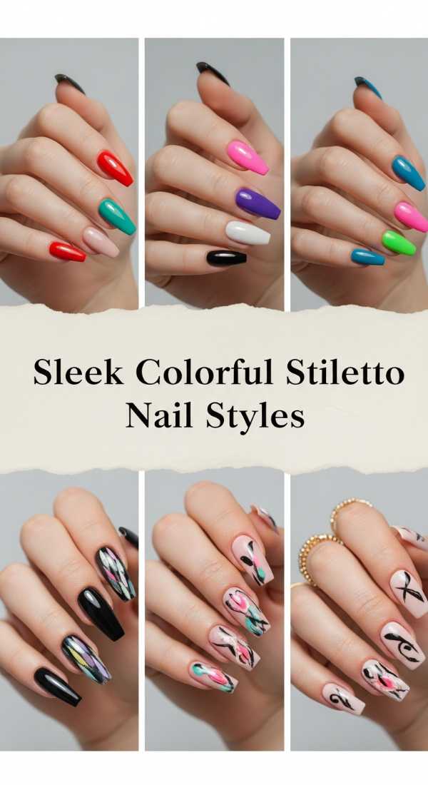 Sleek Colorful Stiletto Nail Styles 6a08b014e4ed2