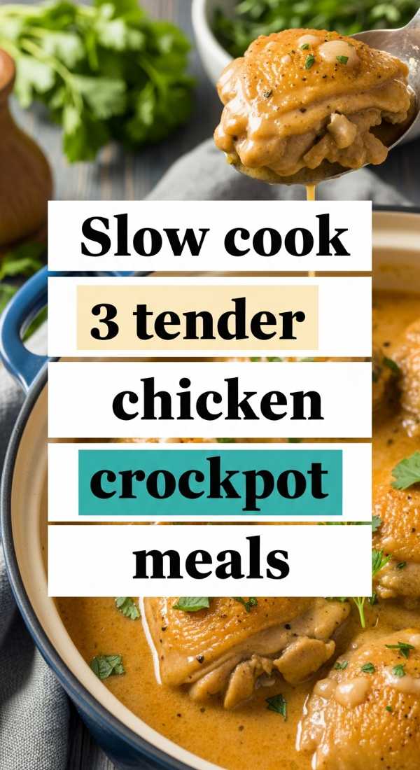 Slow Cook 3 Tender Chicken Thighs Crockpot Meals 6a142ec495ba9