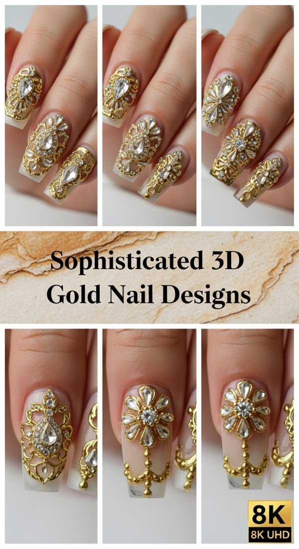 Sophisticated 3d Gold Nail Designs 6a08584e17b13