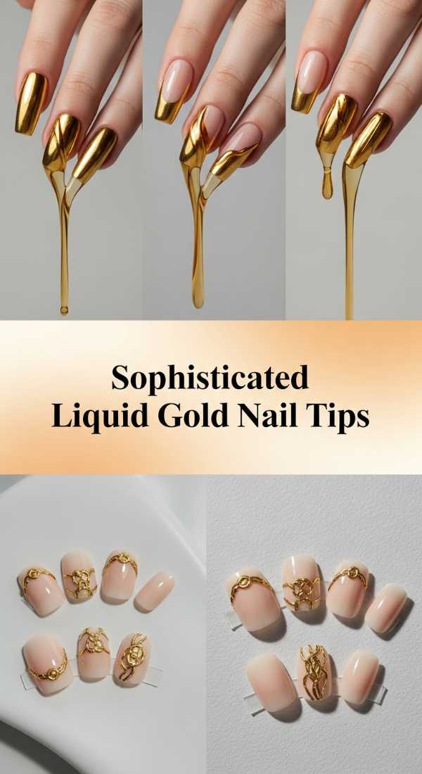 Sophisticated Liquid Gold Nail Tips 6a085845ae32e