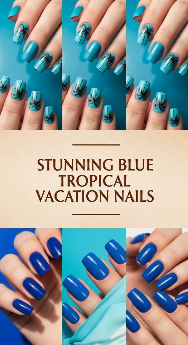 Stunning Blue Tropical Vacation Nails 69ff6dae03dbb