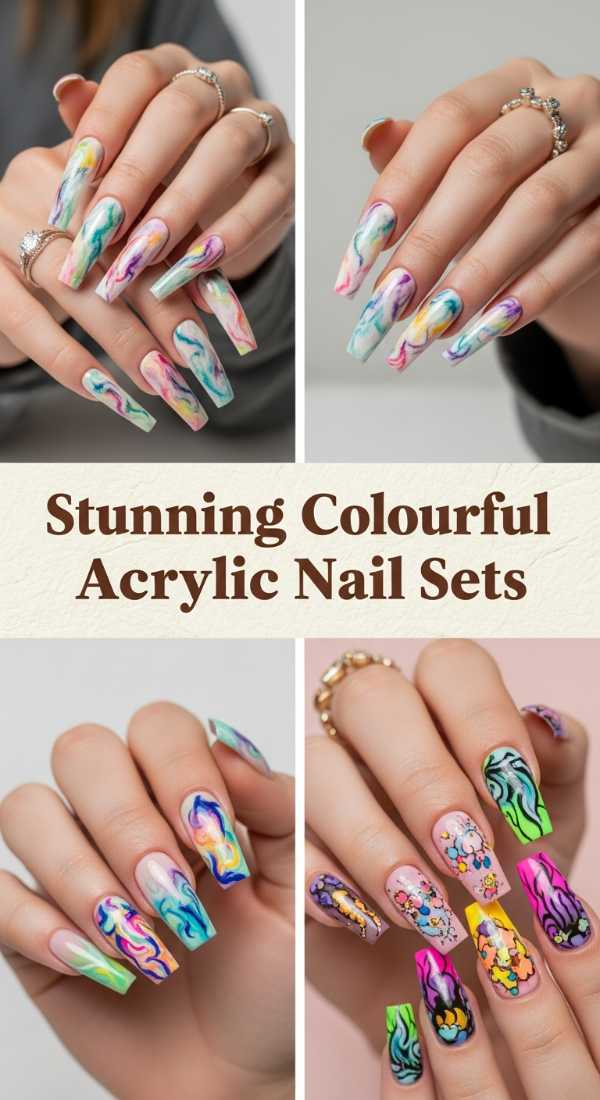 Stunning Colourful Acrylic Nail Sets 6a08b022a2a7a
