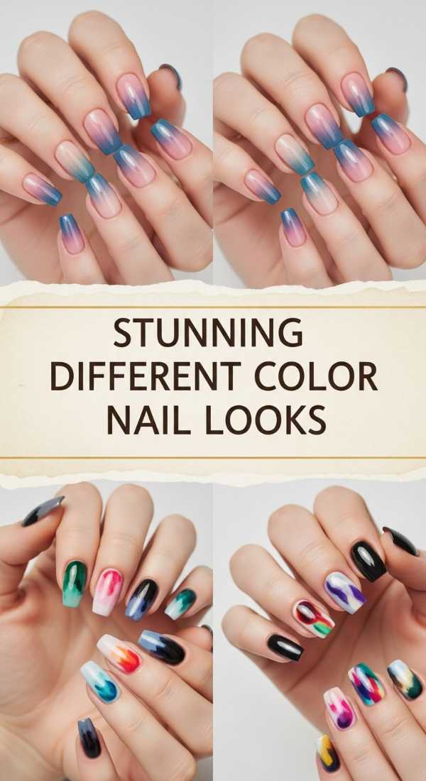 Stunning Different Color Nail Looks 6a08aff57aadc