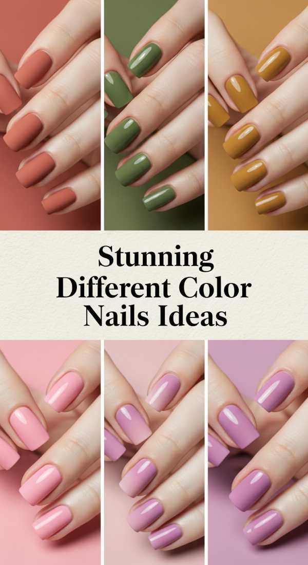 Bold & Bright: Why Multi-Colored Nails are the Summer's Hottest Trend Stunning Different Color Nails Ideas 6a08b00343cbb