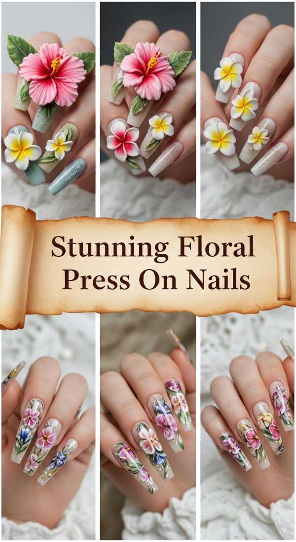 Stunning Floral Press On Nails 6a1342140422d