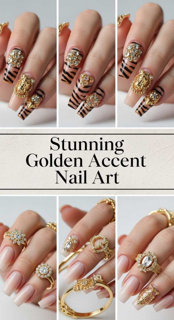 Dimensional Dreams: Why Luxury 3D Press-Ons Are This Season's Must-Have Stunning Golden Accent Nail Art 6a1343c11b150