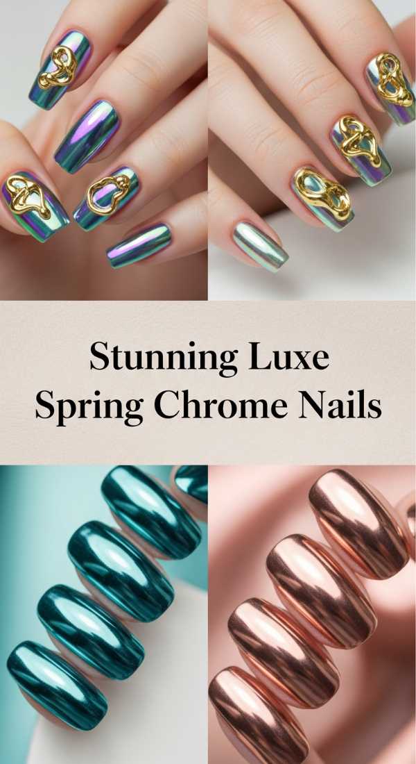 Stunning Luxe Spring Chrome Nails 6a08aec624a50