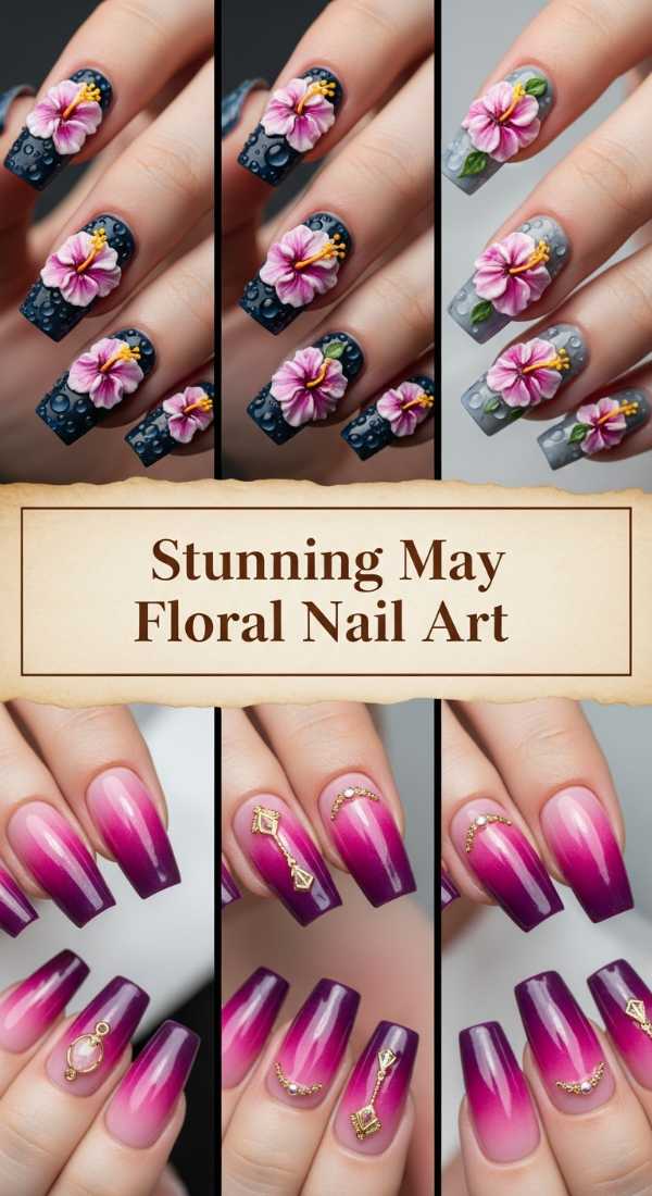 Luxe May Milestones: Elevate Your Celebration Style Stunning May Floral Nail Art 6a1347cbd992a