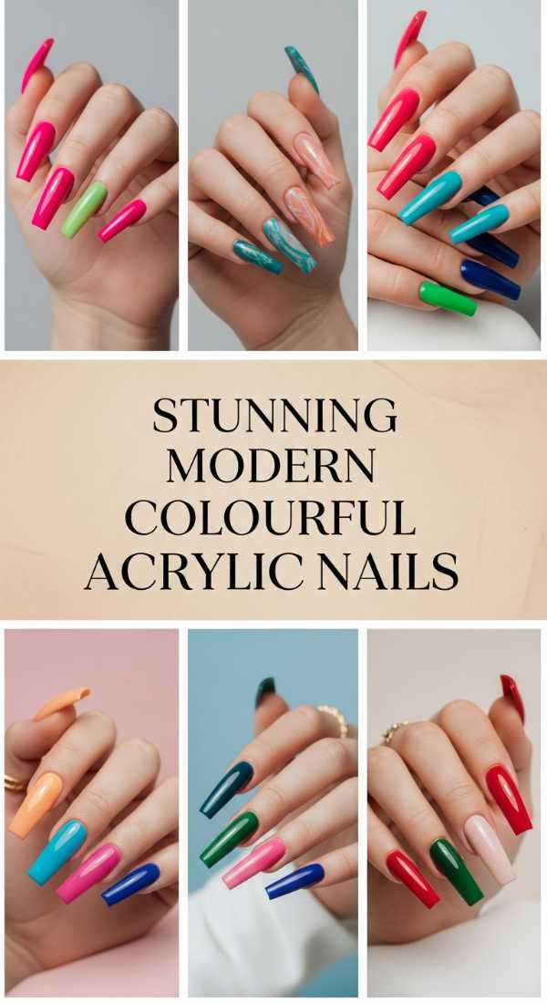 Stunning Modern Colourful Acrylic Nails 6a08b00da6bef