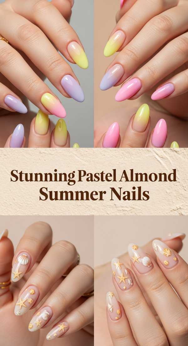 Stunning Pastel Almond Summer Nails 6a006b6be1672