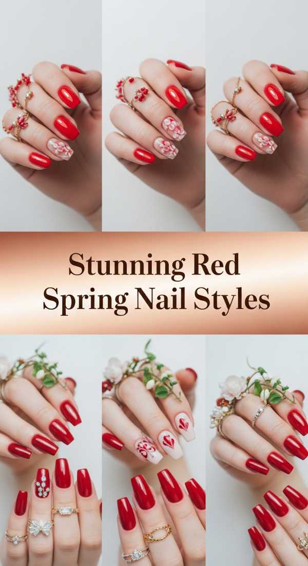 Stunning Red Spring Nail Styles 69ff6d95c421a