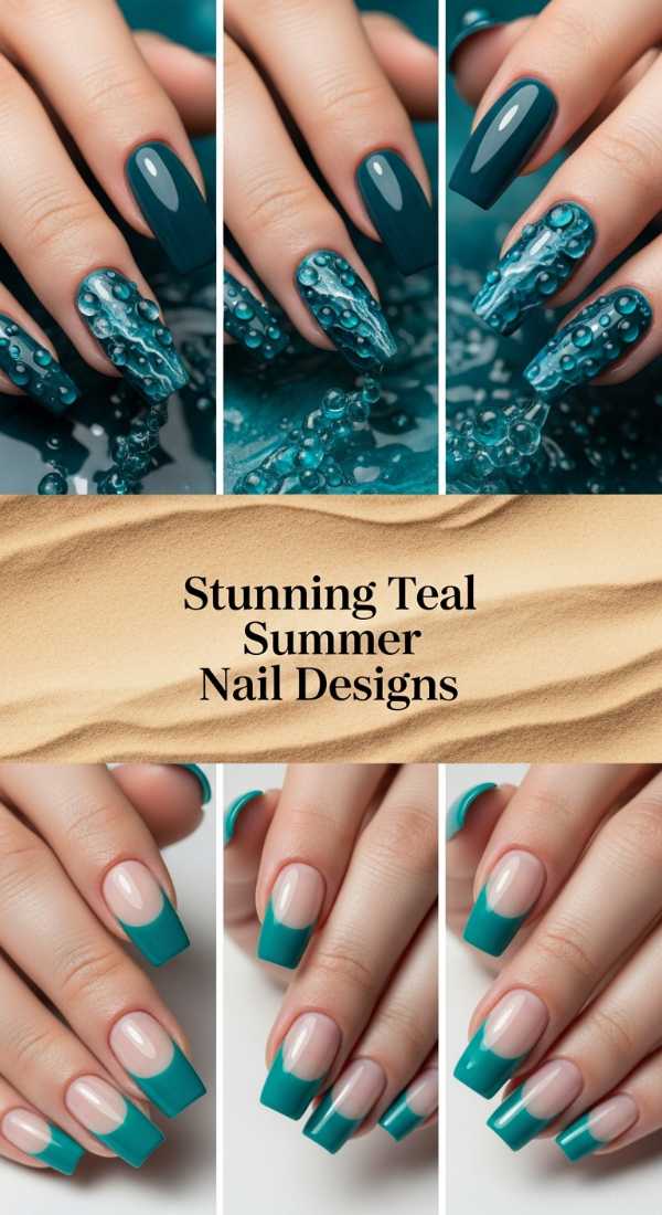 Stunning Teal Summer Nail Designs 6a006b5f869d3