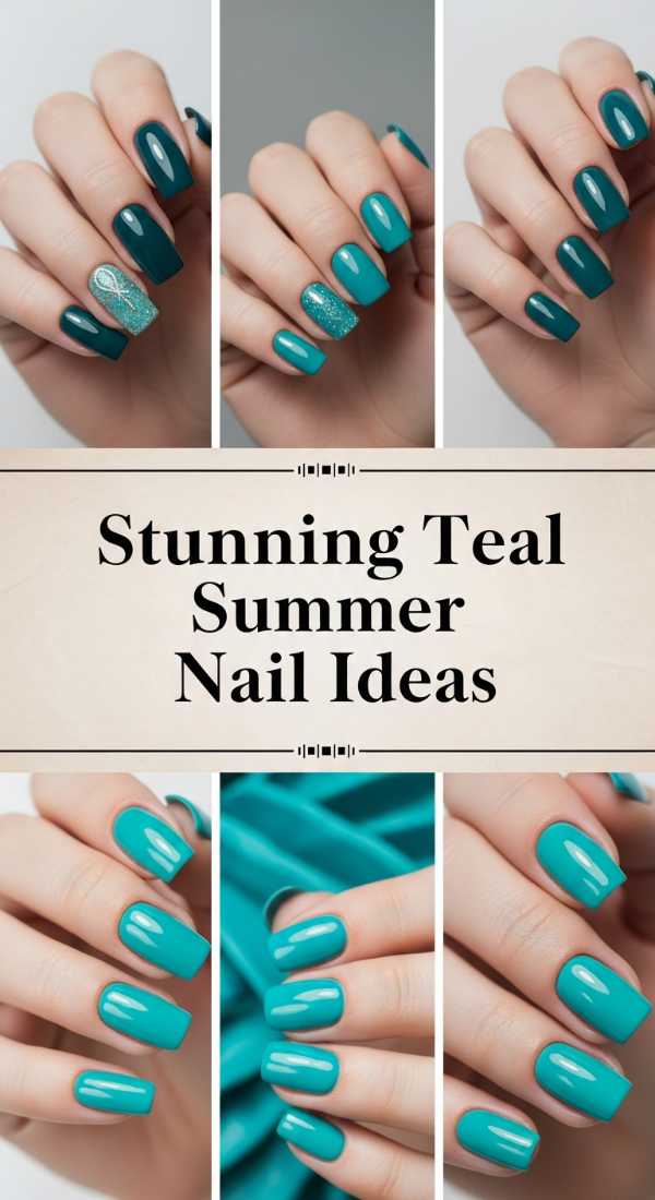 Stunning Teal Summer Nail Ideas 6a006c624cc7e
