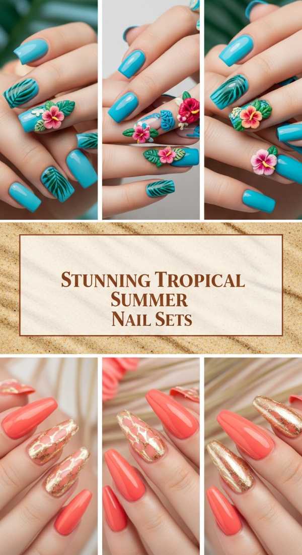 Stunning Tropical Summer Nail Sets 69ff6dbb345e2