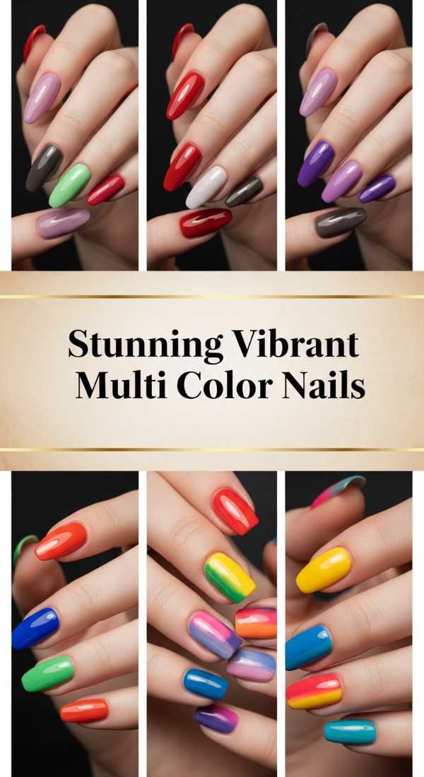 Stunning Vibrant Multi Color Nails 6a08b01c1550b