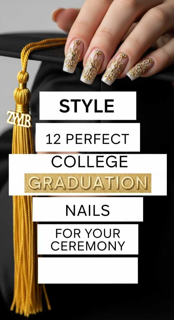 Style 12 Perfect College Graduation Nails For Your Ceremony 6a05a6f66b50f