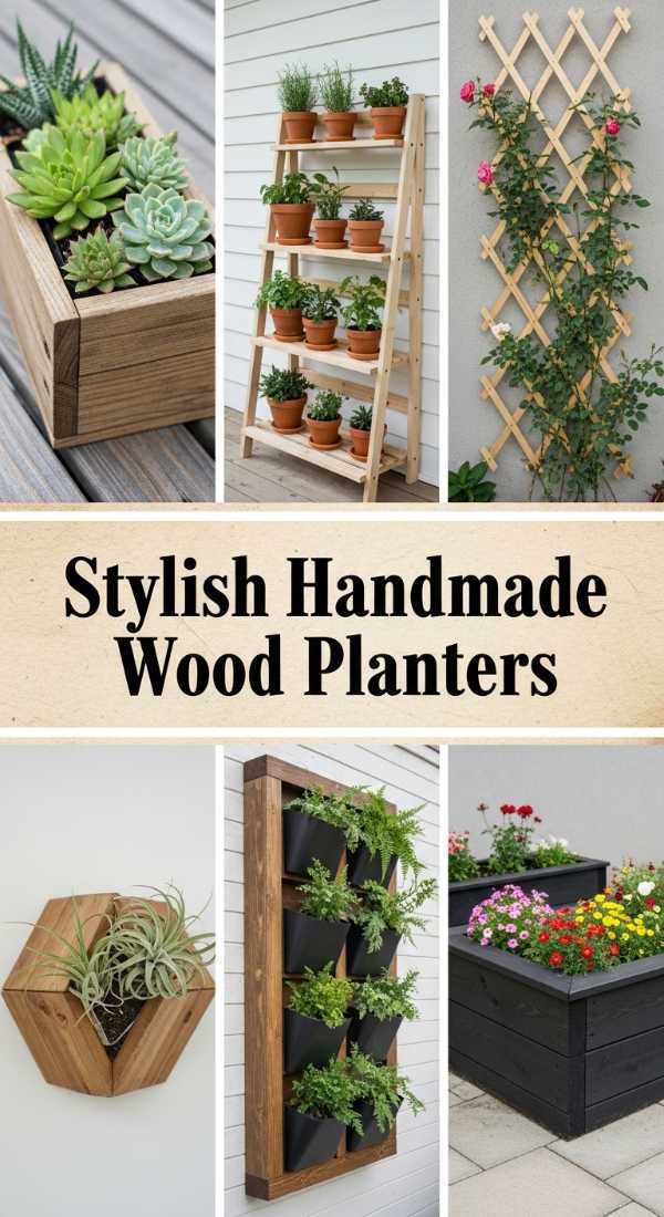 Stylish Handmade Wood Planters 6a04badf93ef7