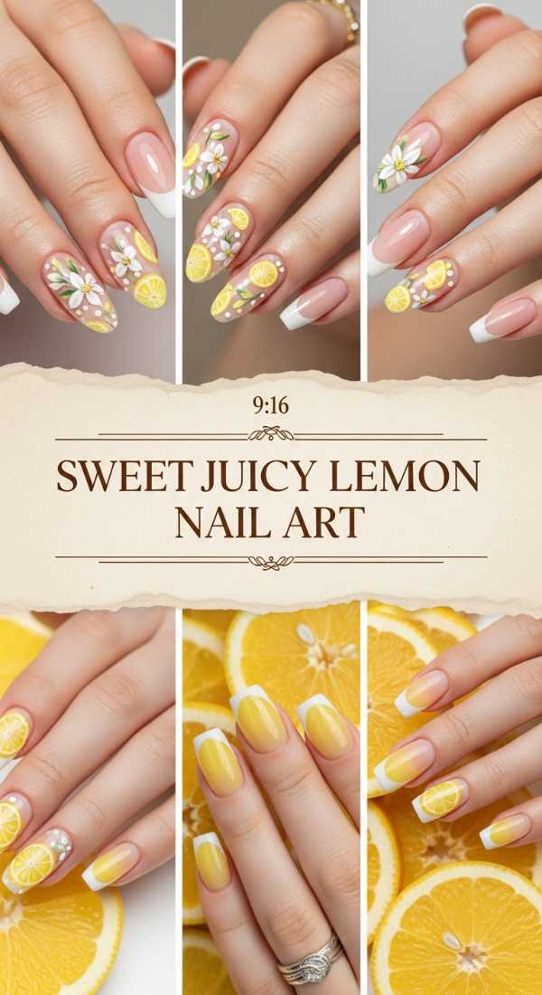 Sweet Juicy Lemon Nail Art 69ff6d9b39354