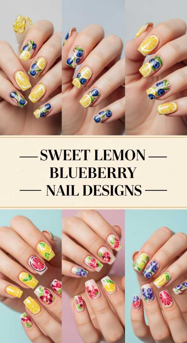 Sweet Lemon Blueberry Nail Designs 69ff6dad5383e