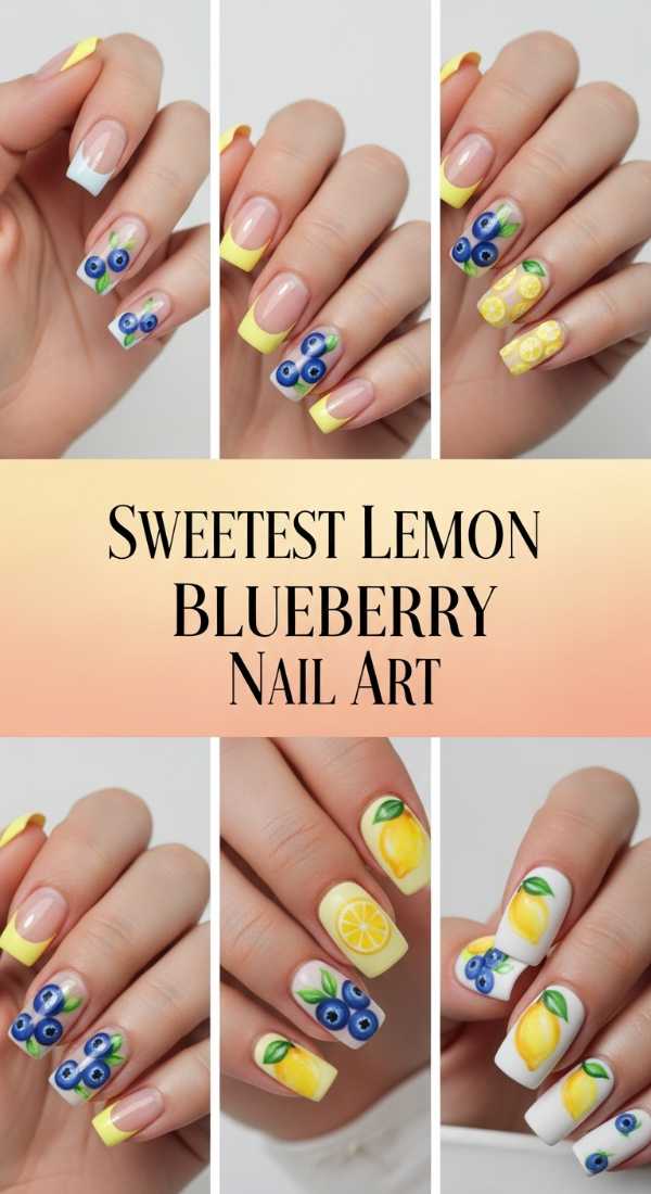 Sweetest Lemon Blueberry Nail Art 69ff6da169938