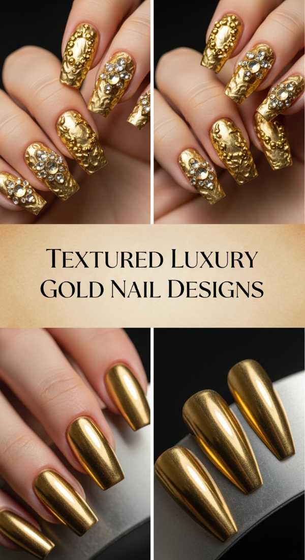 Textured Luxury Gold Nail Designs 6a0858369b894