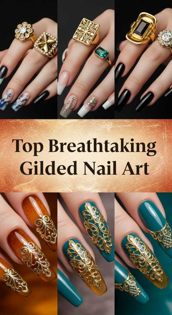 Top Breathtaking Gilded Nail Art 6a085b5cd62f1