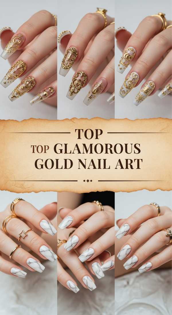 Top Glamorous Gold Nail Art 6a085b8fc352f