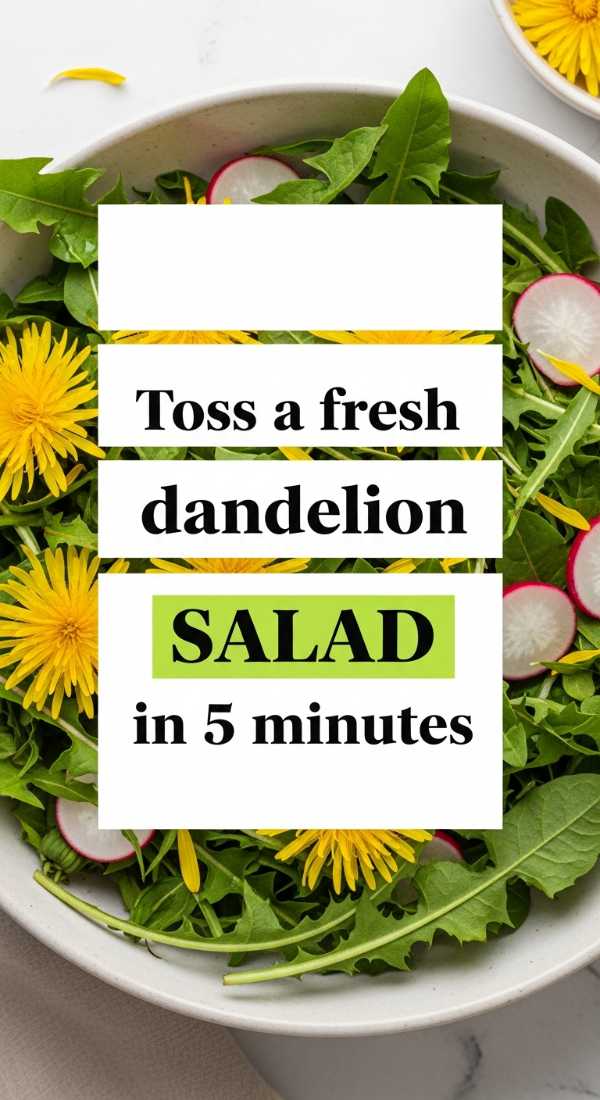Dandelion Delights: Turning Garden Blooms into Gourmet Meals Toss A Fresh Dandelion Salad In 5 Minutes 69fd889e584e8