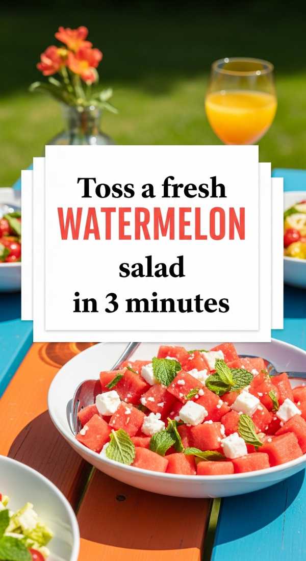 Beat the Heat: Refreshing Recipes for Your Best Summer Ever Toss A Fresh Watermelon Salad In 3 Minutes 6a070b592adcc